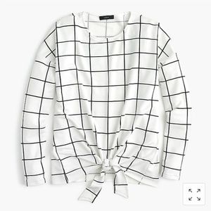 (J Crew) Grid Longsleeve Tee